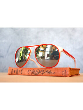 VTG Aviator 1970s Mirrored lens Sunglasses Japan multicolor NOS Sporty
